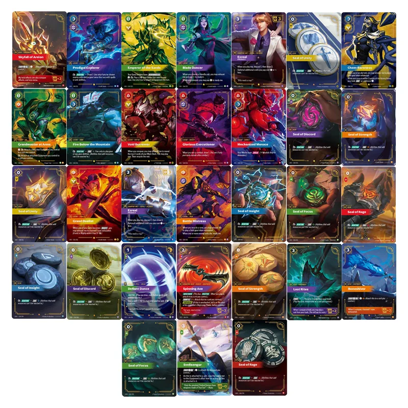 DIY League of Legends Karten Englische Version SFD Siegel-Serie Wut-Siegel des Dicord Einblick Fokus Einheit Stärke Spielkarten – Detail 6