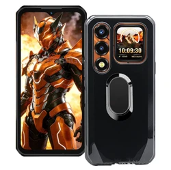 Enhanced TPU Silicone Phone Case with Back Ring Holder for Case & Holder (Black With A Black)