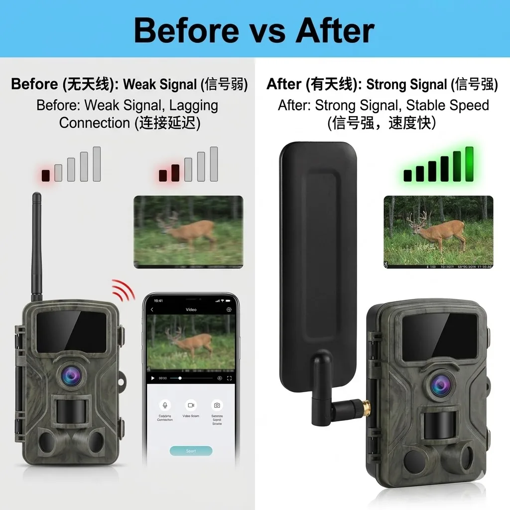 Superbat Wideband 4G LTE Antenna 2dBi SMA Male Dipole Perfect for Router, Outdoor Trail Camera,Signal Booster Huawei/TP-Link
