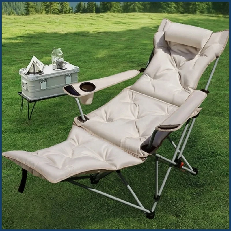 Fauteuil camping inclinable pliant portable dossier réglable siège coton pour pêche plage voyage extérieur