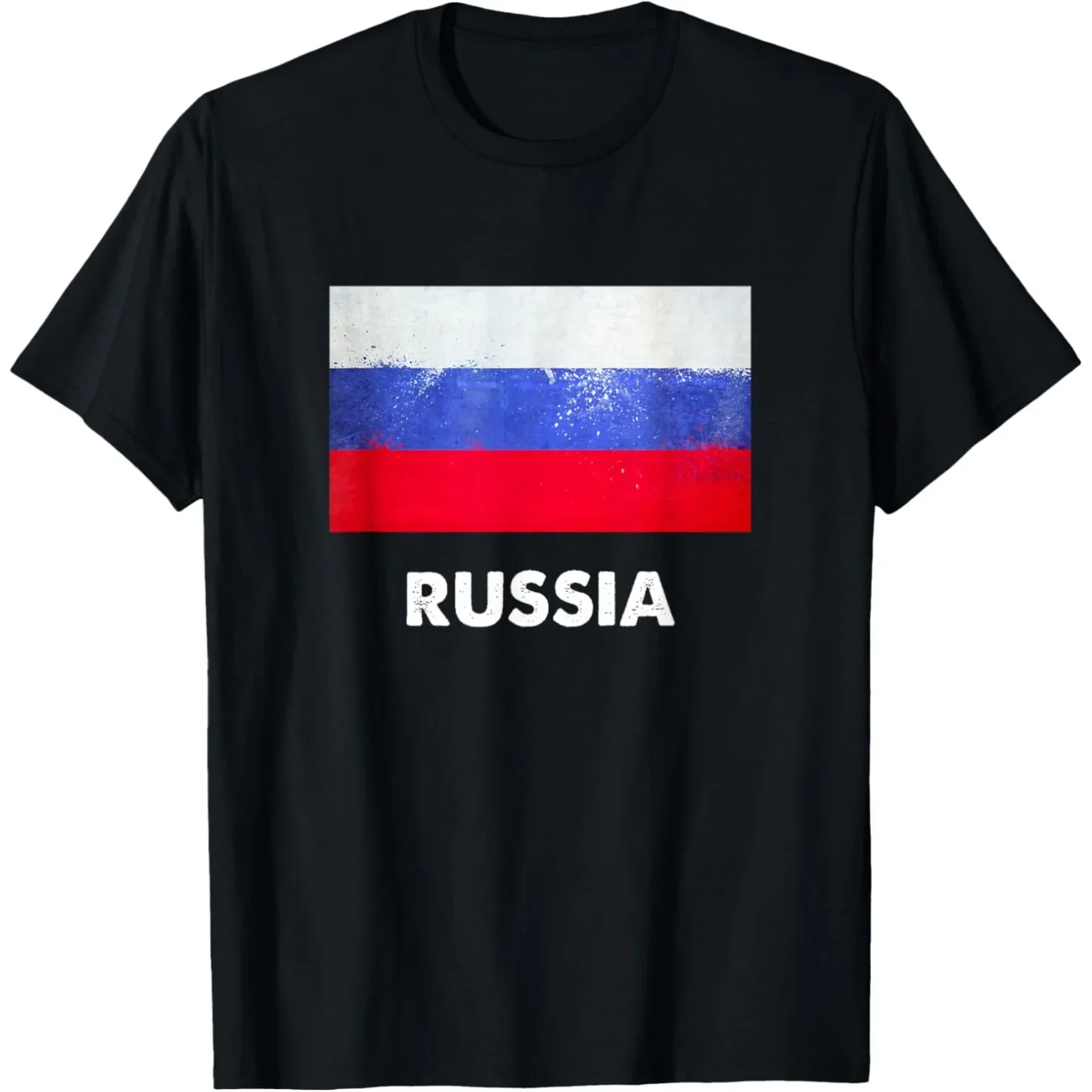 Vintage Russland-Flagge Russische Landesliebe T-Shirts für Männer und Frauen Baumwolle Humor Streetwear T-Shirt Kurzarm Unisex Lose Kleidung