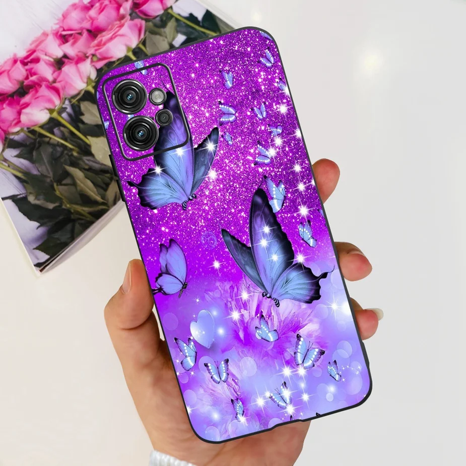 Cute Cat Butterfly Soft Silicone Phone Case, 6.5'' Coque