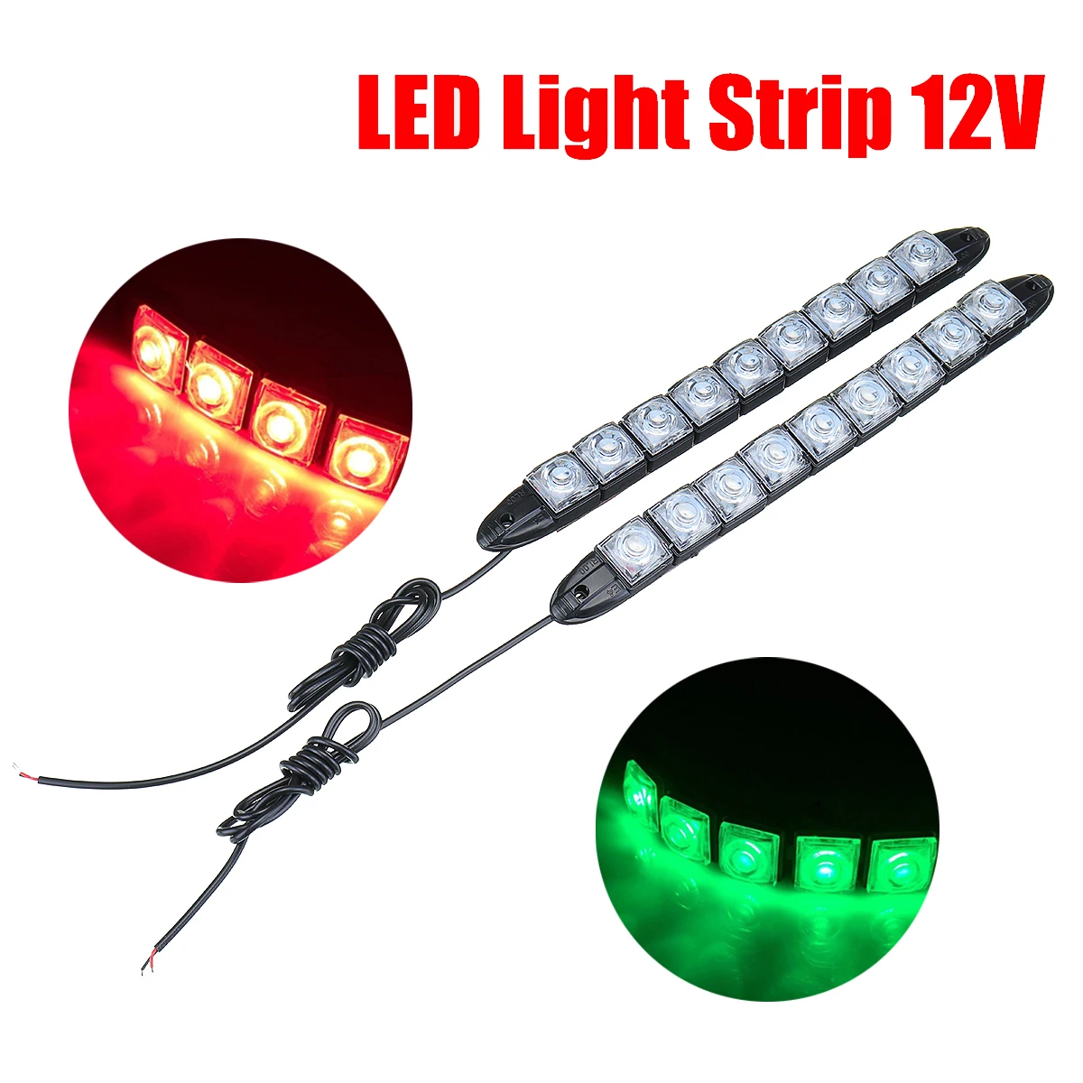 

2Pcs/Set 12V LED Signal Navigation Light Strip Waterproof Port Starboard Marine Boat Car Auto Signal Navigation Light Strip New