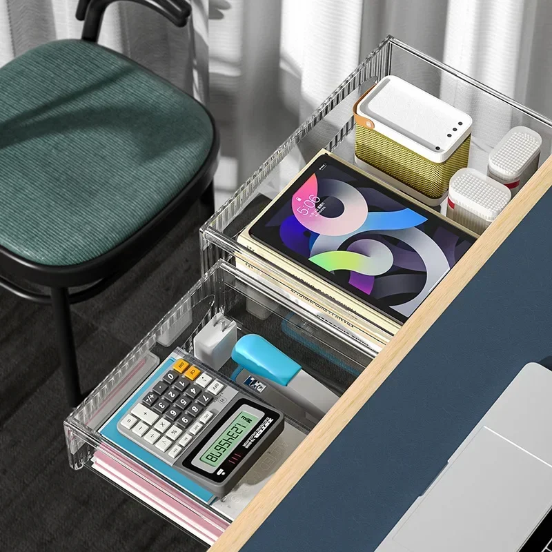 Storage Table Shelf Storage Box Pull Out Hanging Under Desk Drawer Large Capacity self adhesive storage box,drawer organizers,desktop storage box,storage box,under desk drawer