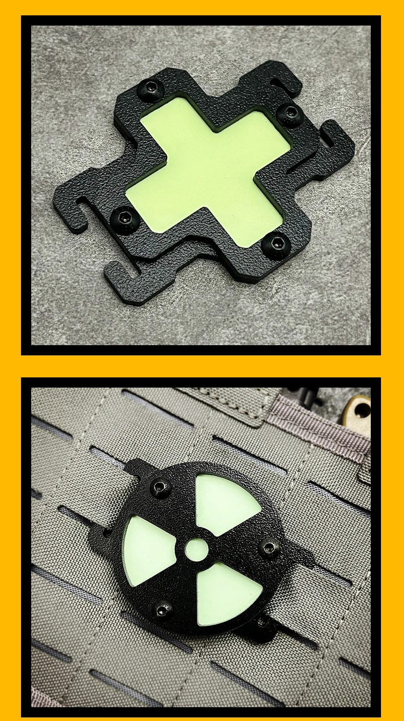 Description Picture 6 of itemMedical Assistance Tactical Molle Luminous Mark Radiation Outdoor Tools Plastic Molle Accessories Backpack Gear Compatible