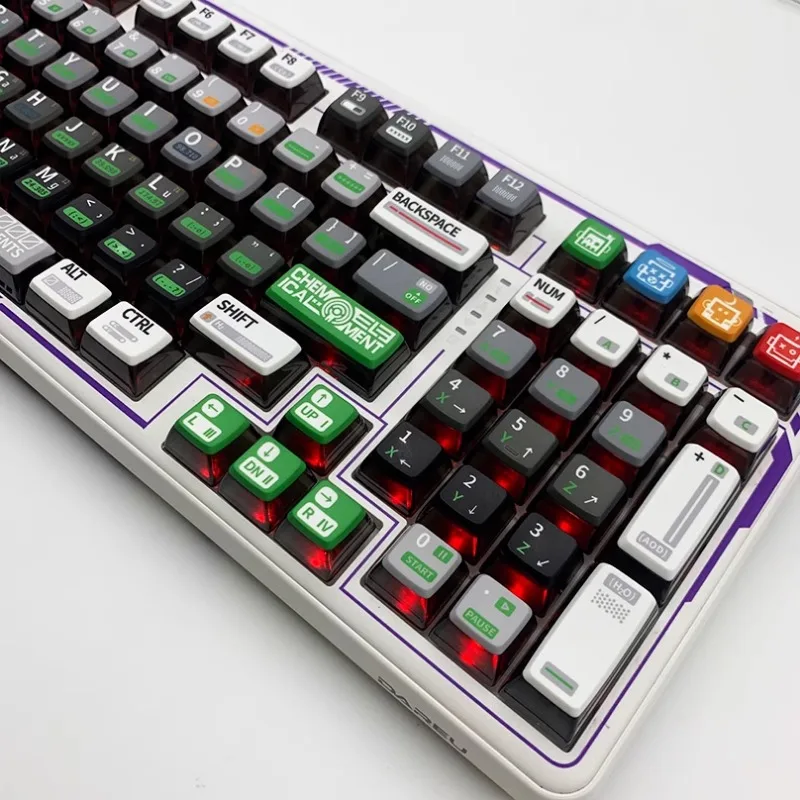Transparente Pudim Keycaps Grupo Acessório Teclado Mecânico Mifuny Tema Elemento Químico Pbt Mda Perfil Gaming Key Caps - Imagem 3