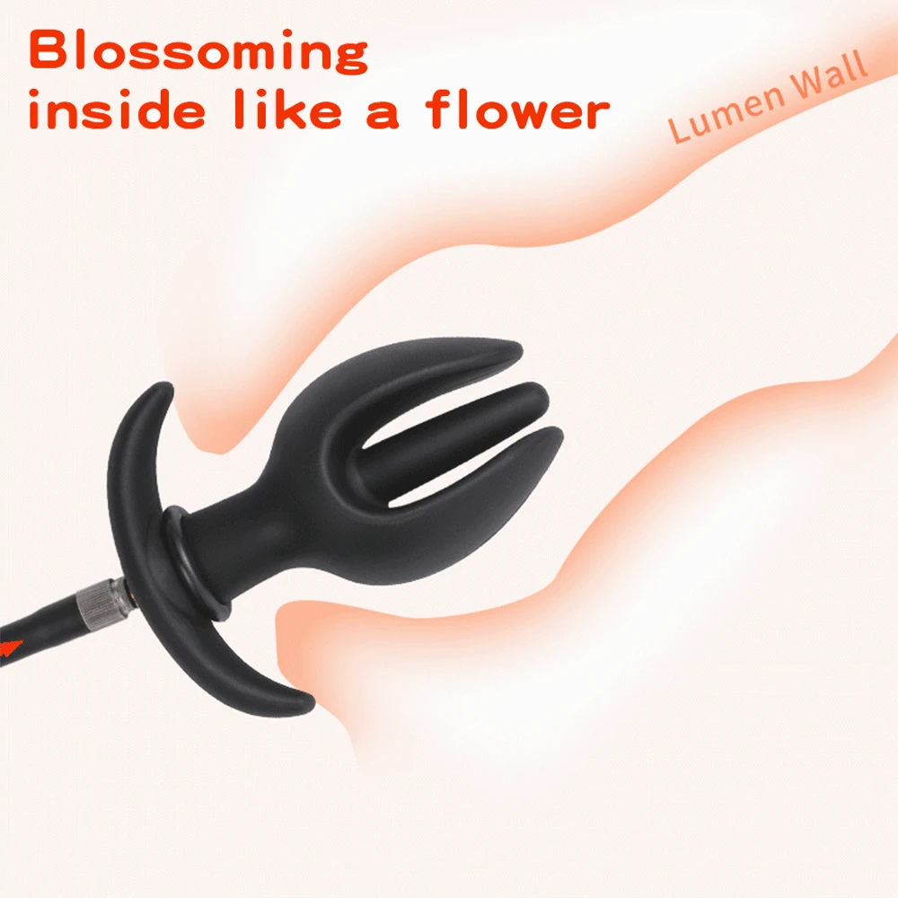 Flower Bud Inflated Anal Plug Separate Pump Expandable Big Butt Plug Prostate Massager Anus Dilator Anal Dildo Sex Toys for Men 3