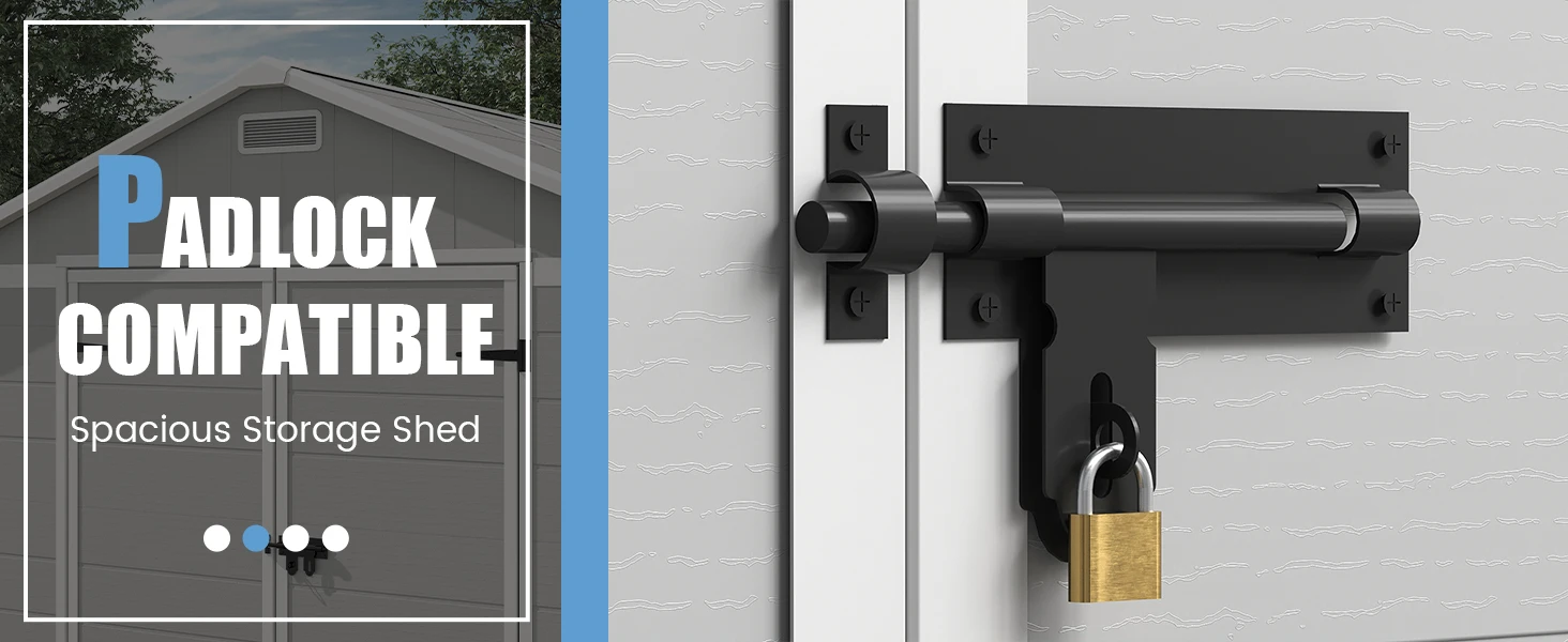 Detailed enlarged view of the locking area of the resin storage shed