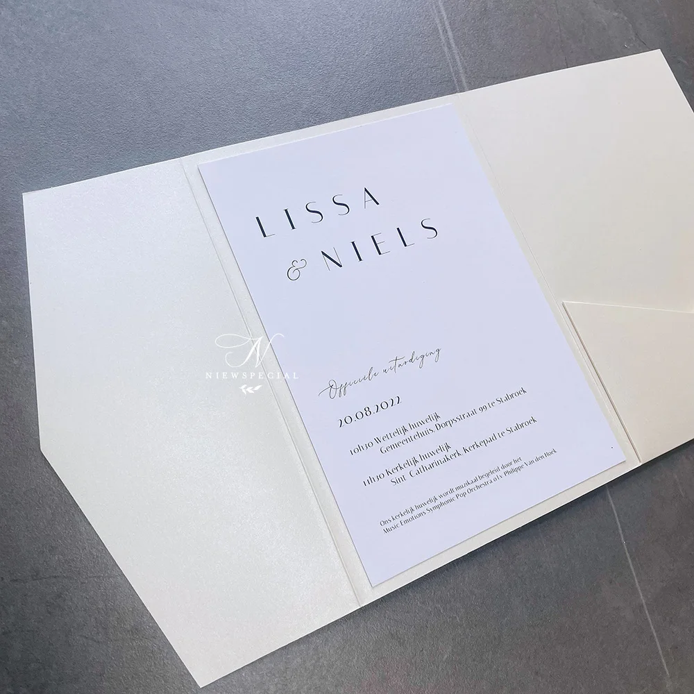 Arch Wedding Invitation | Minimalist Suite with White Ink and Vellum Band