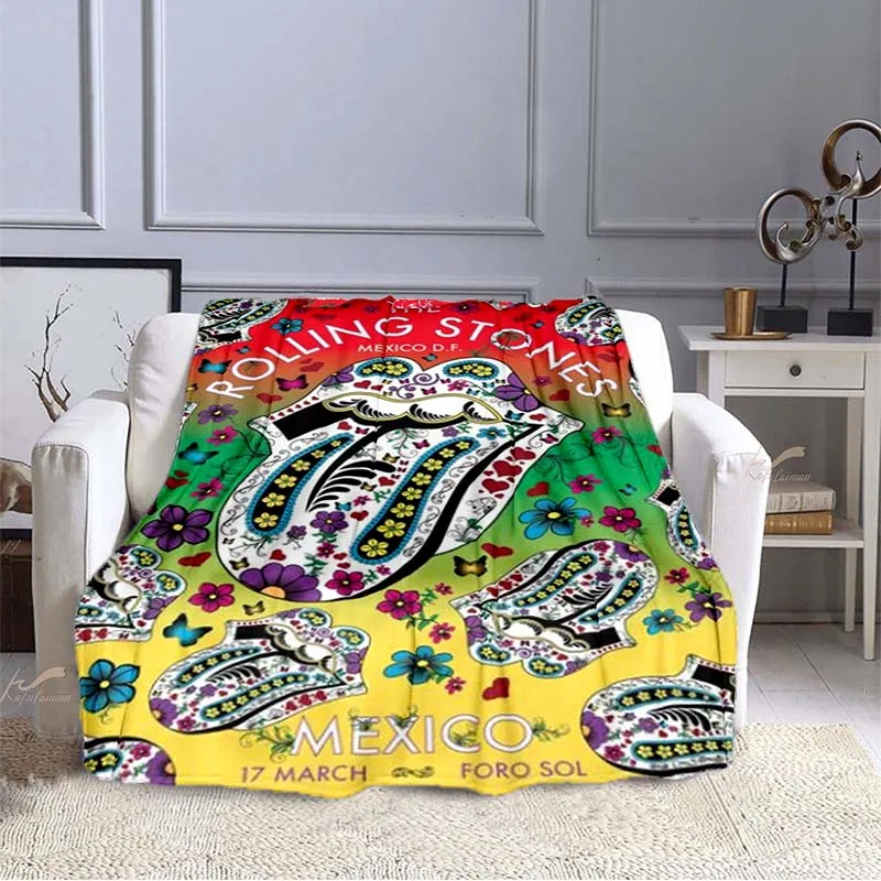 

Rock Band Flannel Throw Blanket For Bed Couch Sofa Fans Music Fans Soft Warm Plush Blanket Flannel Bedspread Kid Gift
