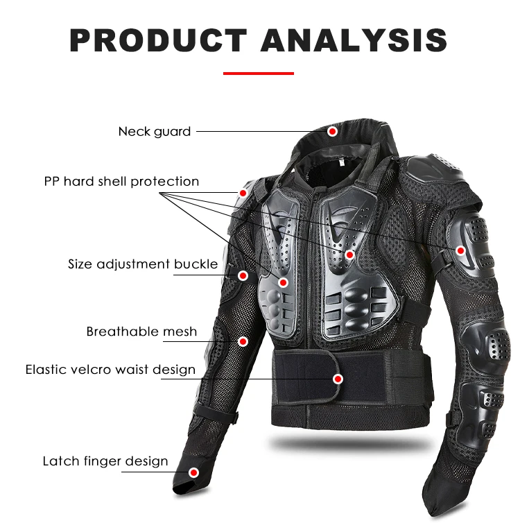 VEMAR Men Full Body Armor Motorcycle Jacket Chest Back Protector Moto Body Armor Motocross Racing Jacket Adjustable Black motorcycle armor motorcycle body armor body protector motorcycle armor vest motorcycle jackets