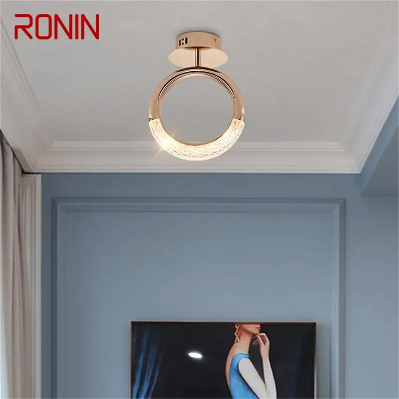 

RONIN LED Ceiling Lighting Nordic Creative Round Ring Lamp Fixtures Home for Stairs Aisle Decoration