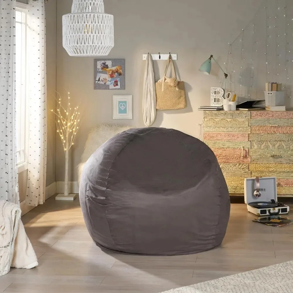 

Lazy Chair Sofa Charcoal 5 Foot Bean Bag Puff Couch Relaxing Outdoor Furniture