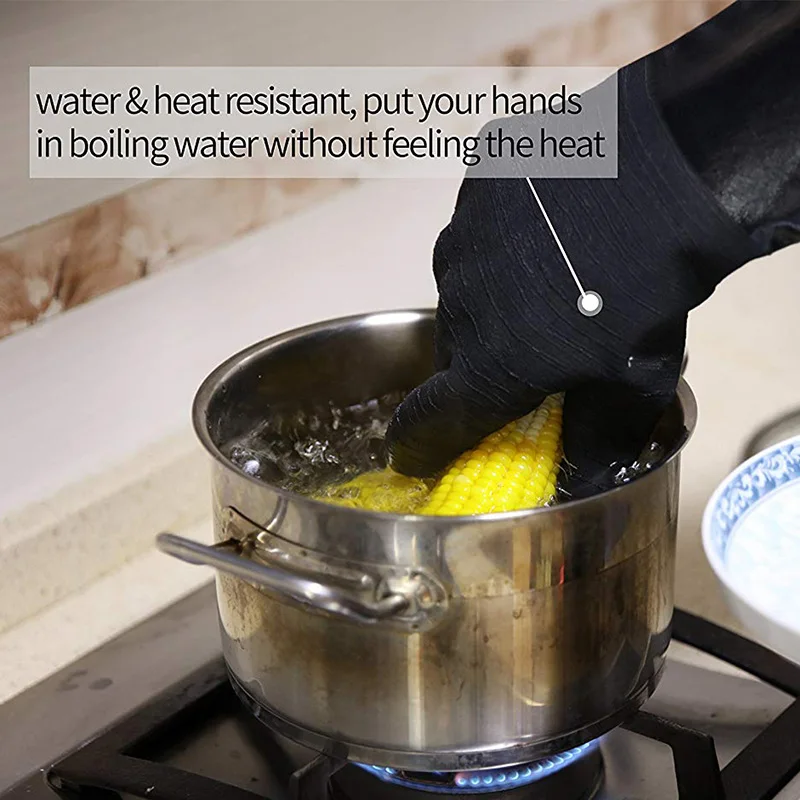 High Heat Gloves Griller Insulated Cooking Gloves for Barbecue/Grill/Smoker/Oven Mitt/Baking 17Inch Long Sleeve