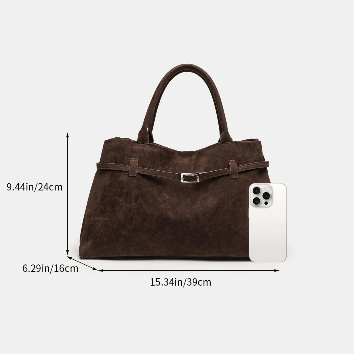 New Women's Retro Suede Frosted Bag Casual Large Luxury Design Commuter High-end Armpit Bag Soft Handle Zipper Closed Tote Bag