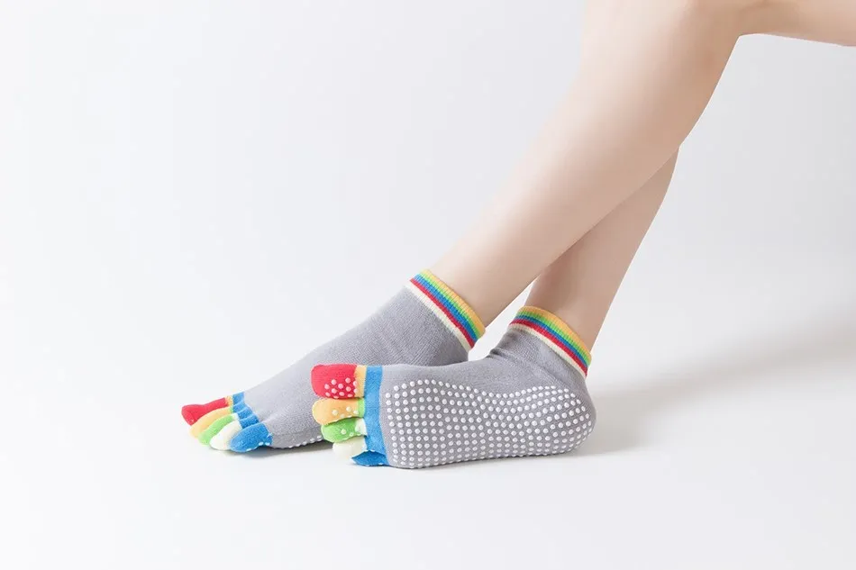 WOSWEIR 1 Pair Women Sports Yoga Socks Five Finger Slipper Anti Slip Lady Pilates Ballet Heel Professional Dance Protector 20 Sc16dc398fc3143429dac9f9404ec4feeD