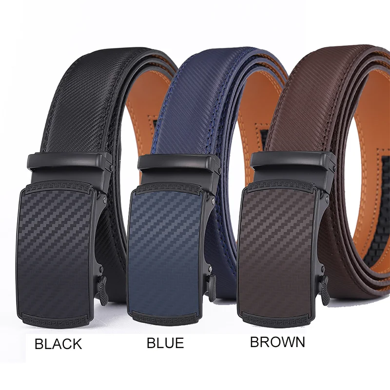 

2023 Automatic Buckle Men's Belt Business Genuine Leather Waist Strap For Men Luxury Brand Belts For Male's Jeans Free Shipping