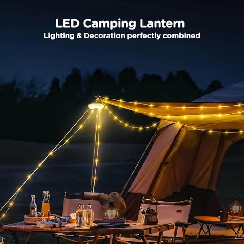 Camping String Lights Hanging Waterproof Portable LED Lights Suitable for Outdoor Terraces Awnings Gardens Party Essentials