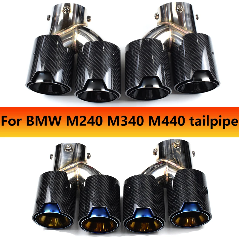 Exhaust Muffler Tip For BMW G23 M440i G20 G21 M340i G42 M240i Exhaust Pipe Upgrade Carbon Fiber Black Muffler Tip Nozzle