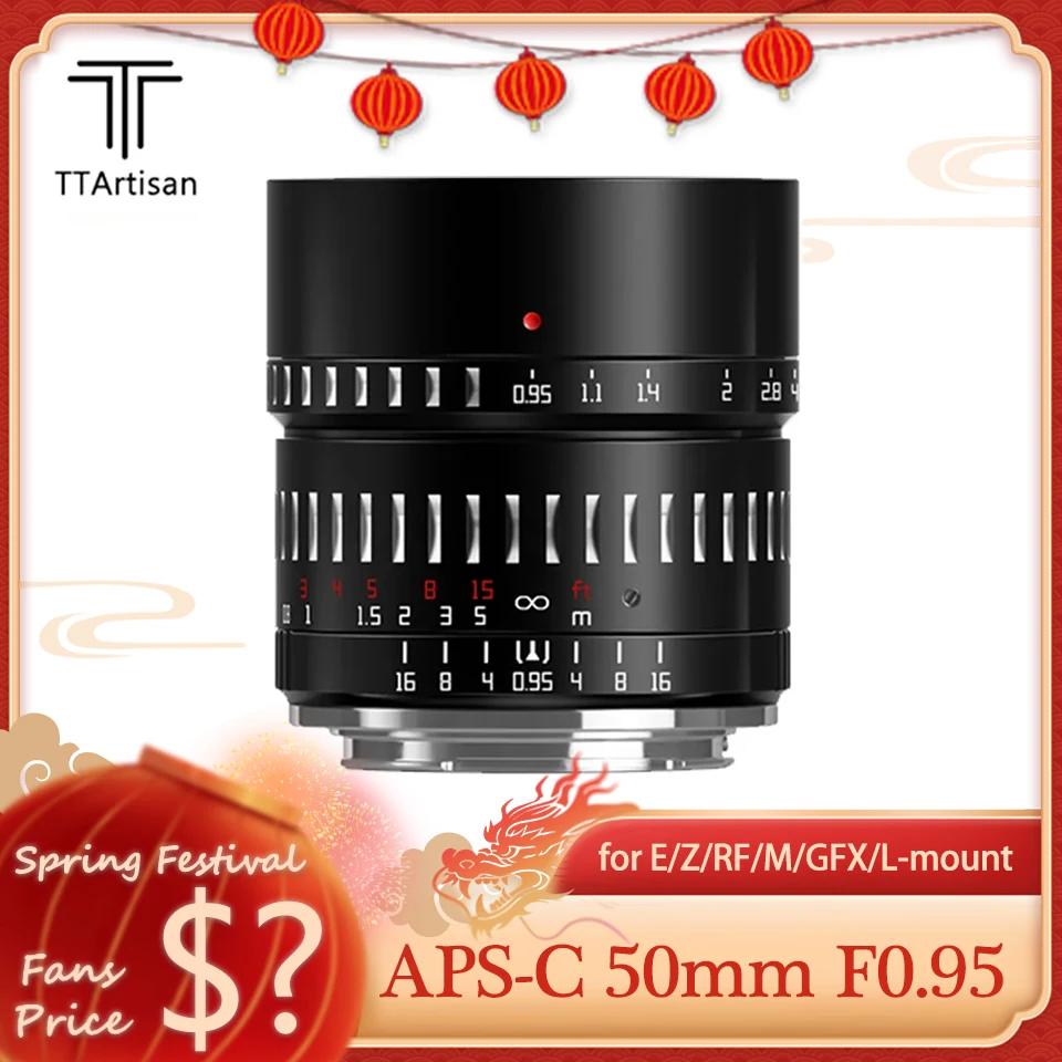 Ttartisan Aps-C 50Mm F0.95 Obiettivo Principale Ritratto Ad Ampia Apertura Per Canon R5 Nikon Z5 Sigma Fp Olympus Epl2 Panasonic G1
