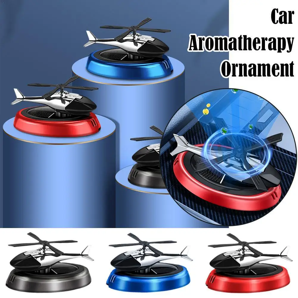 STHIRA Solar Helicopter Car Dashboard Ornament with Anti Slip Pad and Fragrance Diffuser