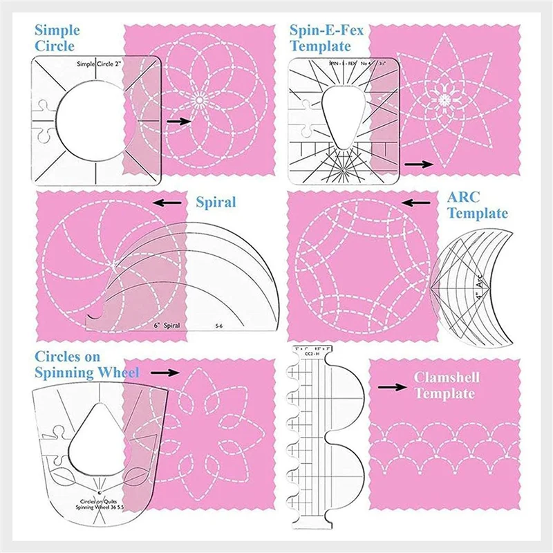 6Pcs Tailor Ruler Templates Set DIY Apparel Sewing Supplies Quilter Ruler Sewing Stencil Tool