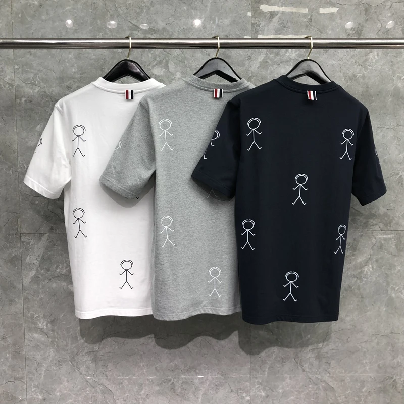 

TB THOM Men's T-shirts 2023 Summer New In Luxury Fashion Tops Kawaii Matchman O-neck Blouses Casual Outdoor Harajuku T Shirt