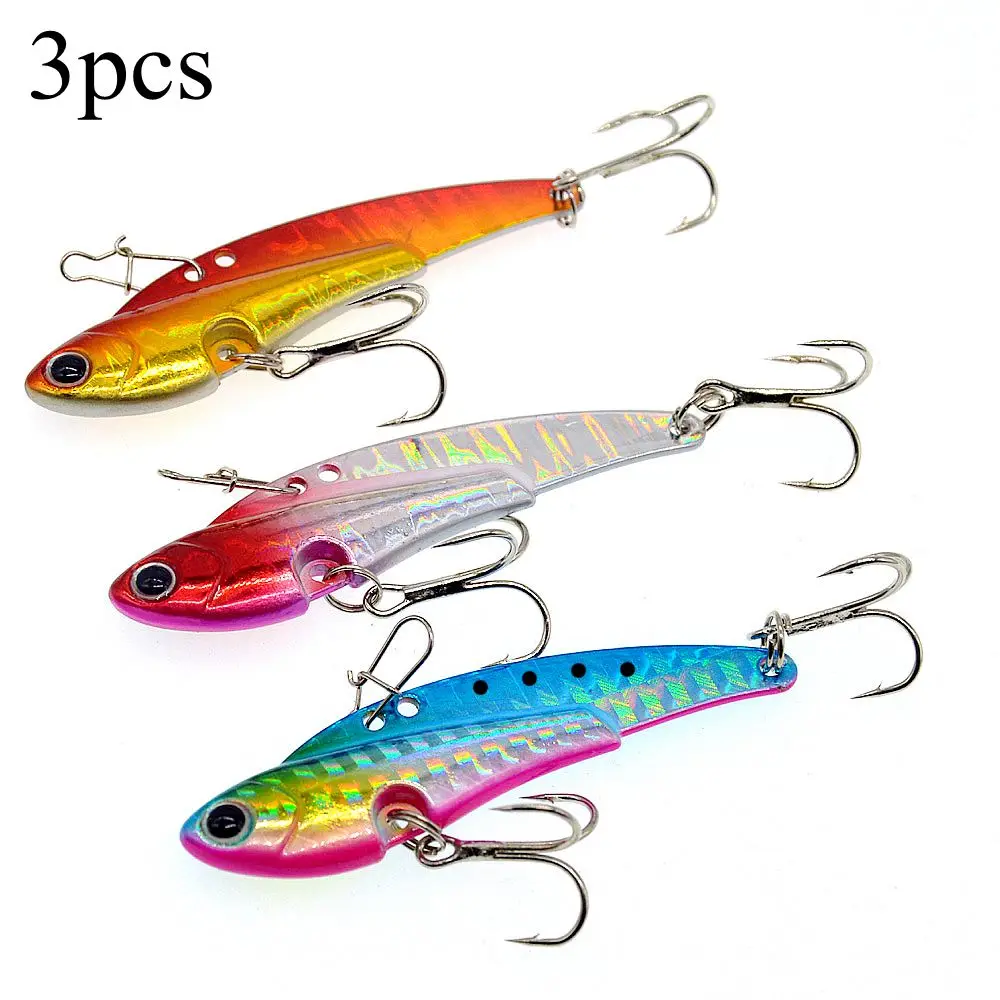 

3pcs 6cm 20g Tremble Stainless Stee Metal VIB All Swimming Layer Fishing Lure Bait for Culter / Perch