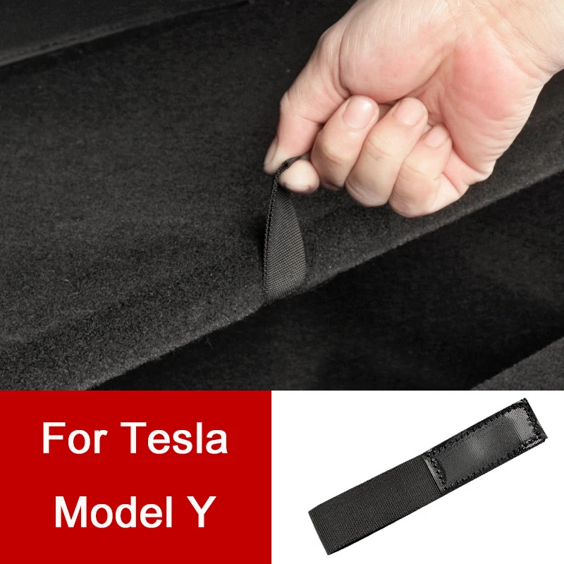 For Tesla Model Y Rear Trunk Rope DrawString Open Tail Box Cover Handle Pull Strap Car Accessories ModelY 2023 Repacking Gadgets