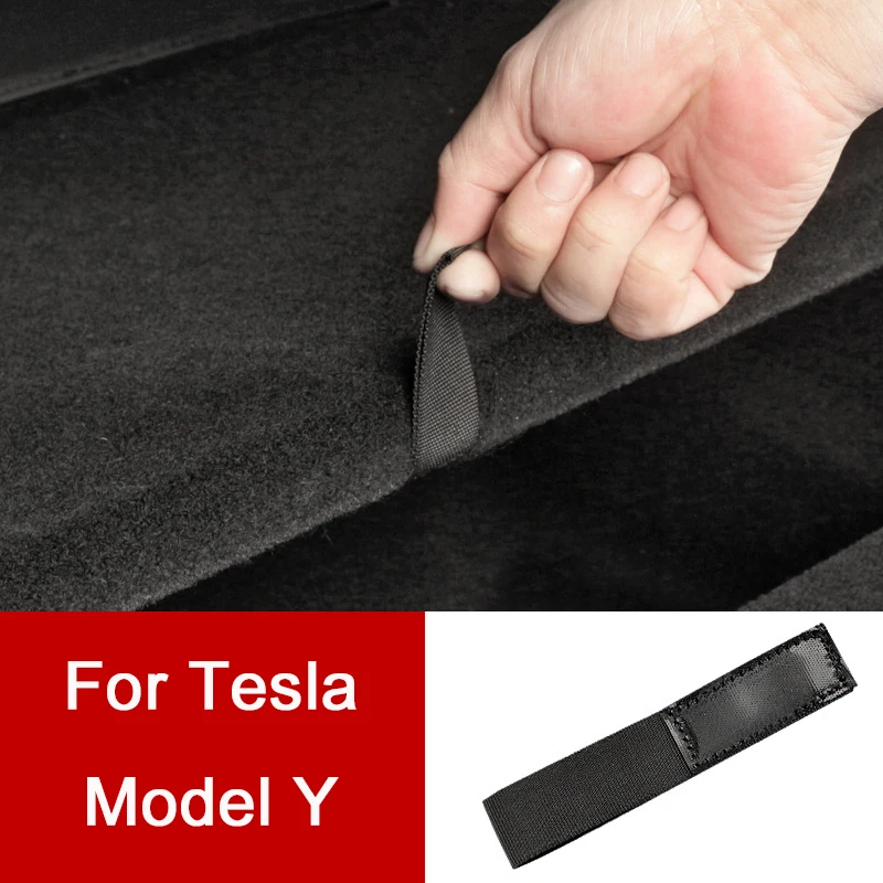 For Tesla Model Y Rear Trunk Rope DrawString Open Tail Box Cover Handle Pull Strap car trunk straps car emergency handle Car Accessories ModelY Repacking Gadgets