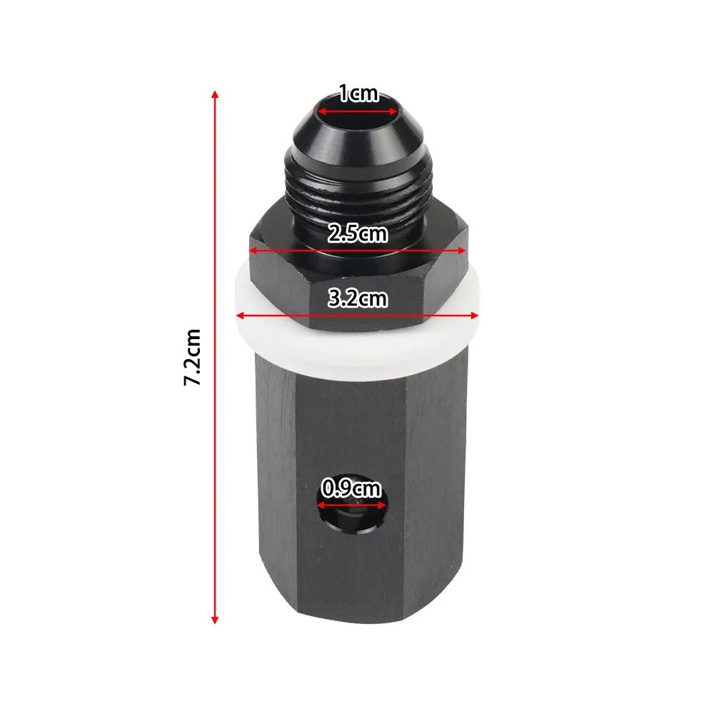 AN6 AN8 AN10 Aluminum Male Fuel Cell Tank Roll Over Exhaust One-way Valve Fuel Vent Valve Joint Black TF-1132