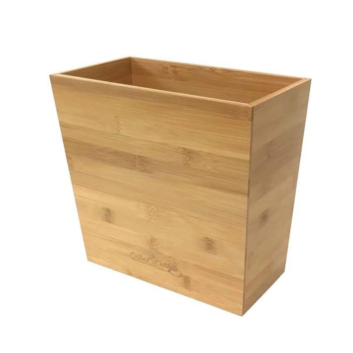 

Rectangular Bamboo Waste Basket, The Formbu Collection – 10.5" x 5.75" x 10”, Natural Wood Finish