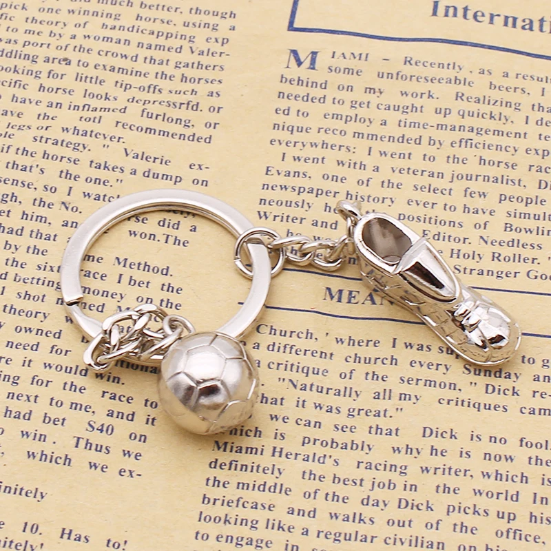Mini football keychain small pendant creative personalized sneaker Keychain gift, flat style, three-dimensional style 3D