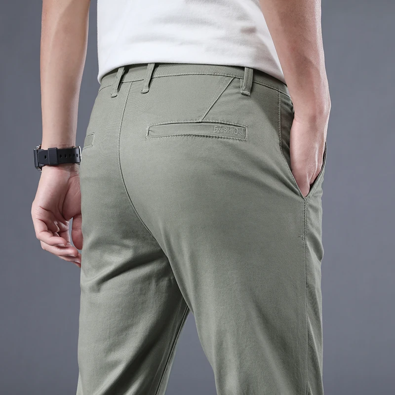 Classic Men's Khaki Casual Pants 2023 New Business Fashion Slim Fit