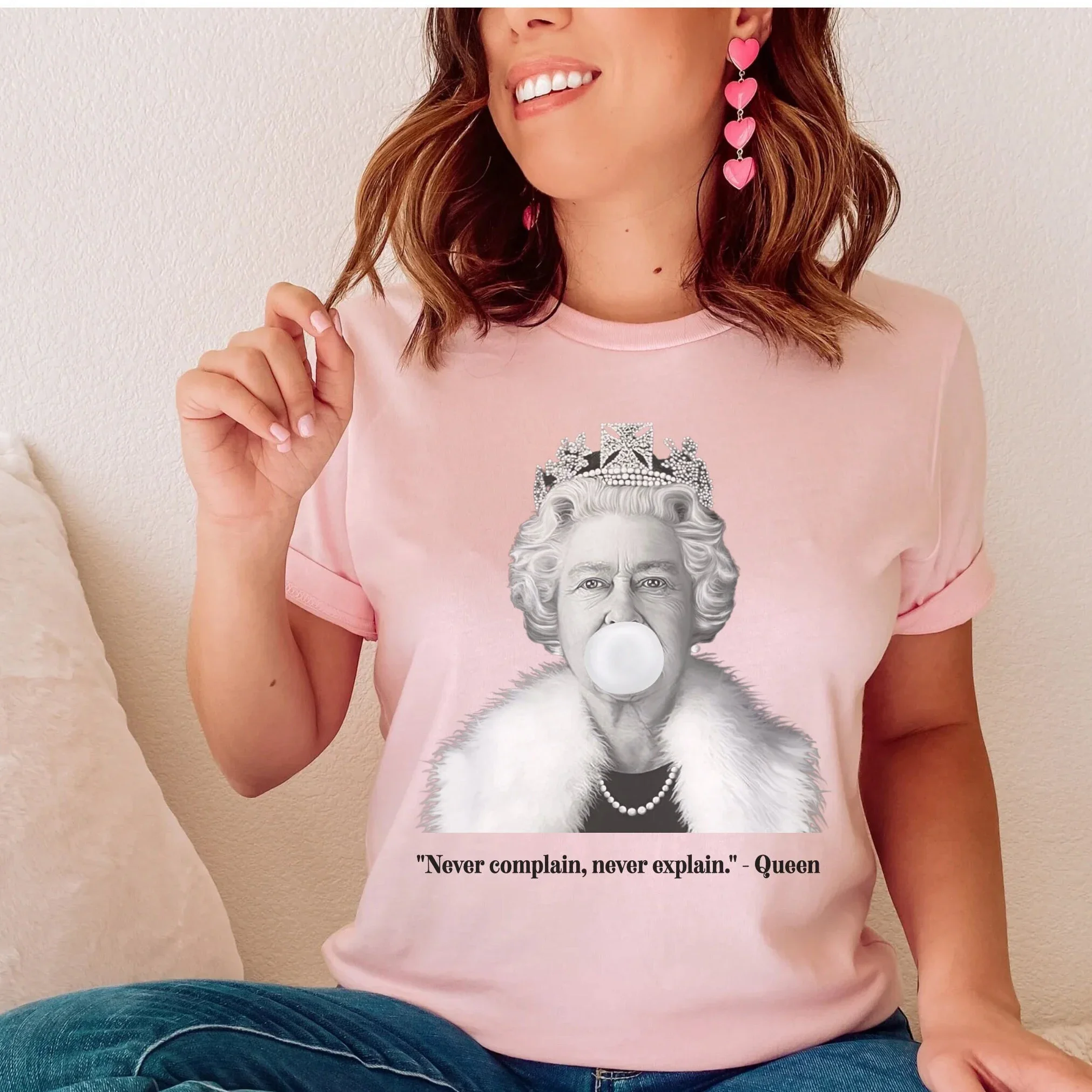 Plus Size Queen Elizabeth Women Man Black T Shirt 2023 Summer Round Neck  Y2K Polyester Tops Casual Yas Queen Print Clothes - AliExpress