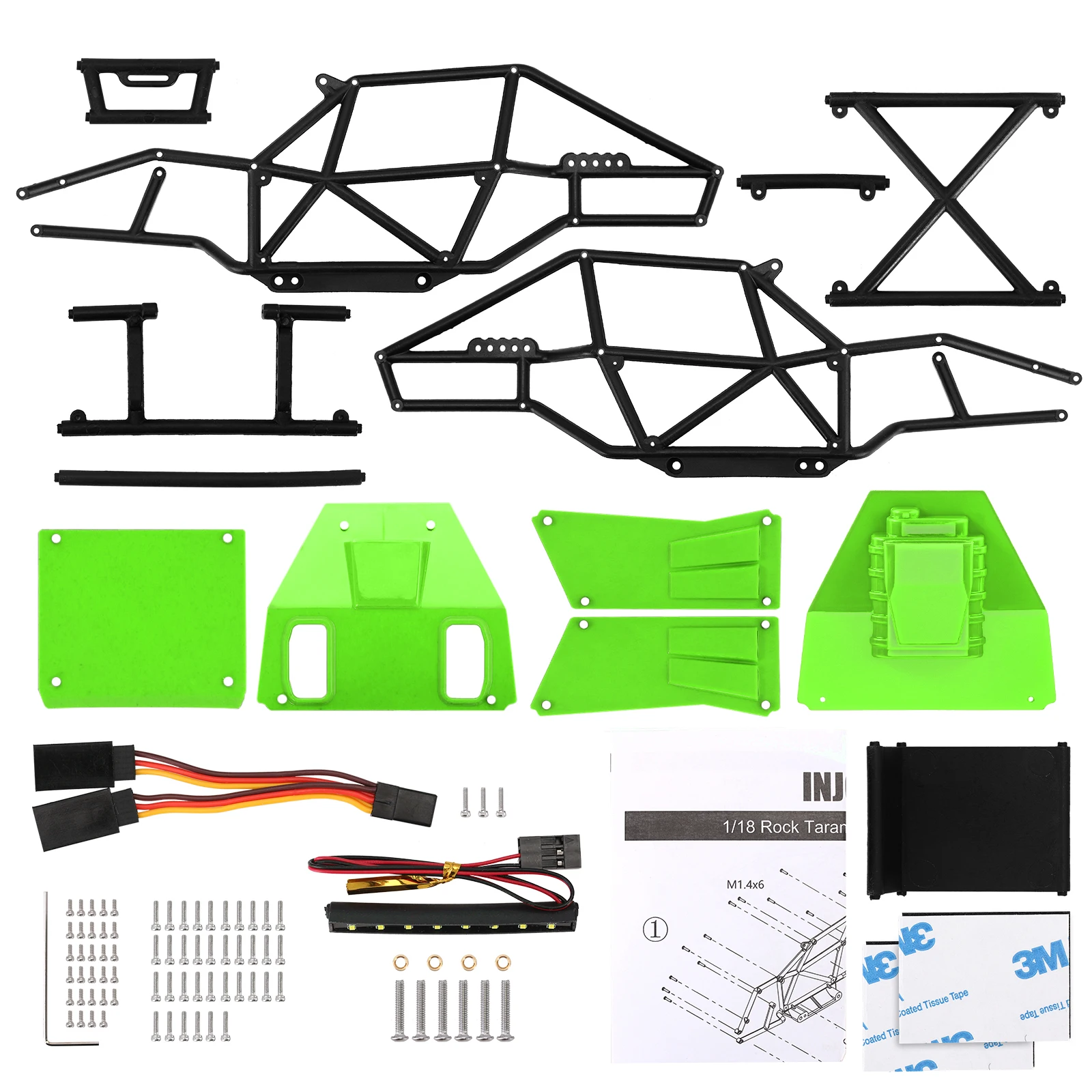INJORA-Body Shell Chassis Kit, Nylon Buggy, Rock