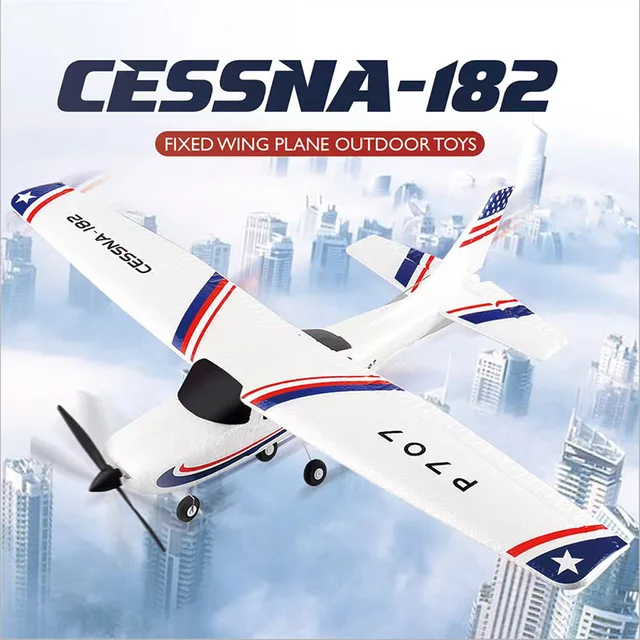 Park10 RC Airplane P707G 2.4G 3D/6G With Gyroscope 3Ch RC Airplane Fixed Wing Plane Outdoor Toys Drone RTF CESSNA 182 Plane Gift 2