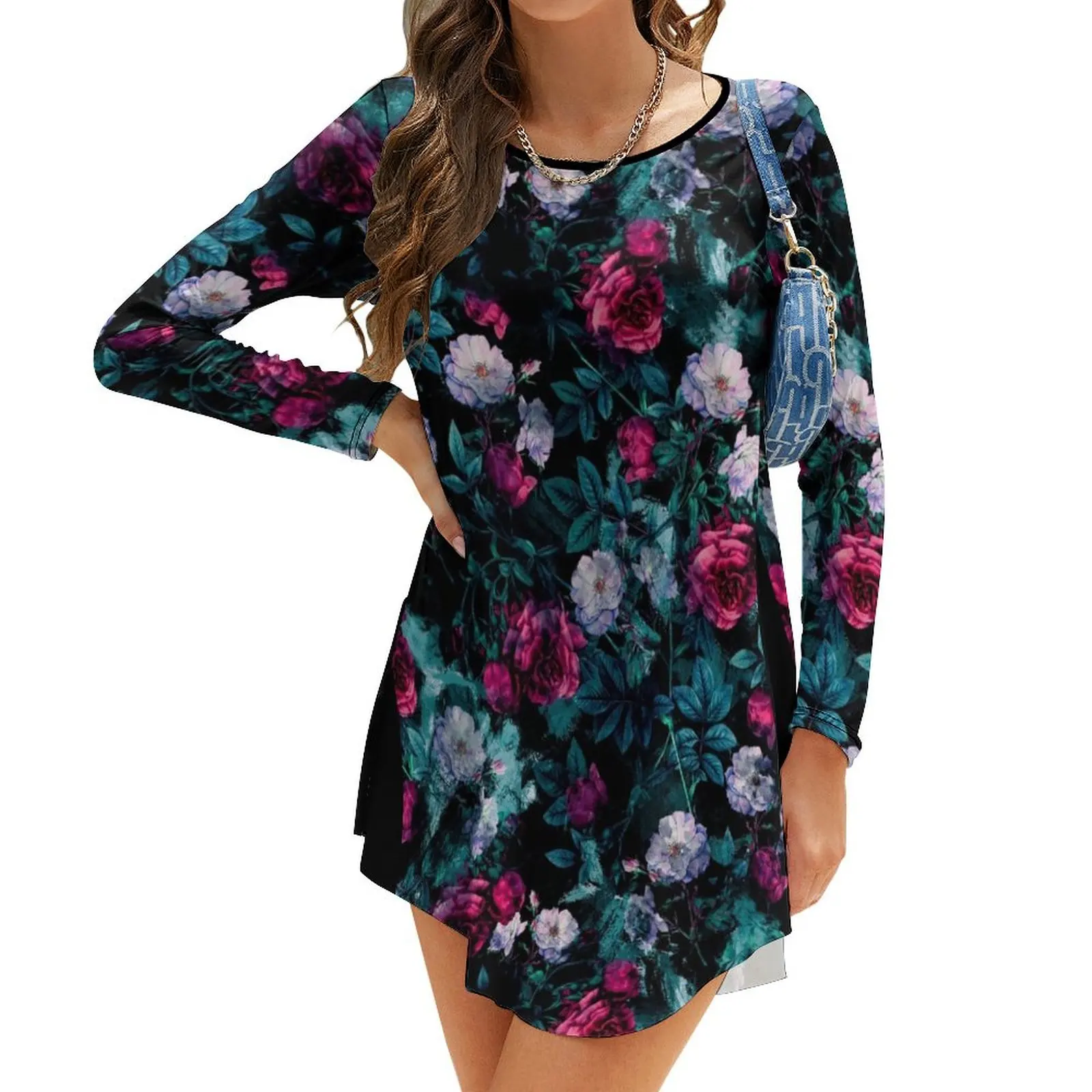 

RPE FLORAL ABSTRACT III Long-Sleeve Dress festival outfit women evening dresses luxury 2024 women dress Women long dress