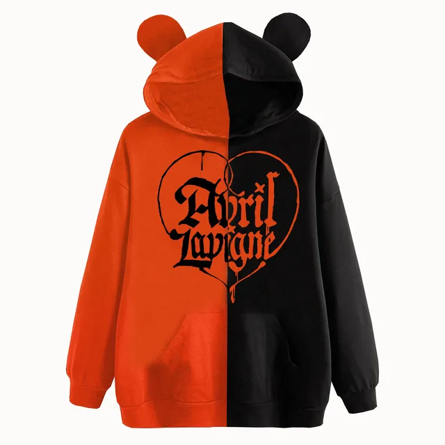 Avril Lavigne Greatest Hits Tour Split Hoodie Harajuku Hip Hop Pullover Tops Sweatshirt Fans Gift