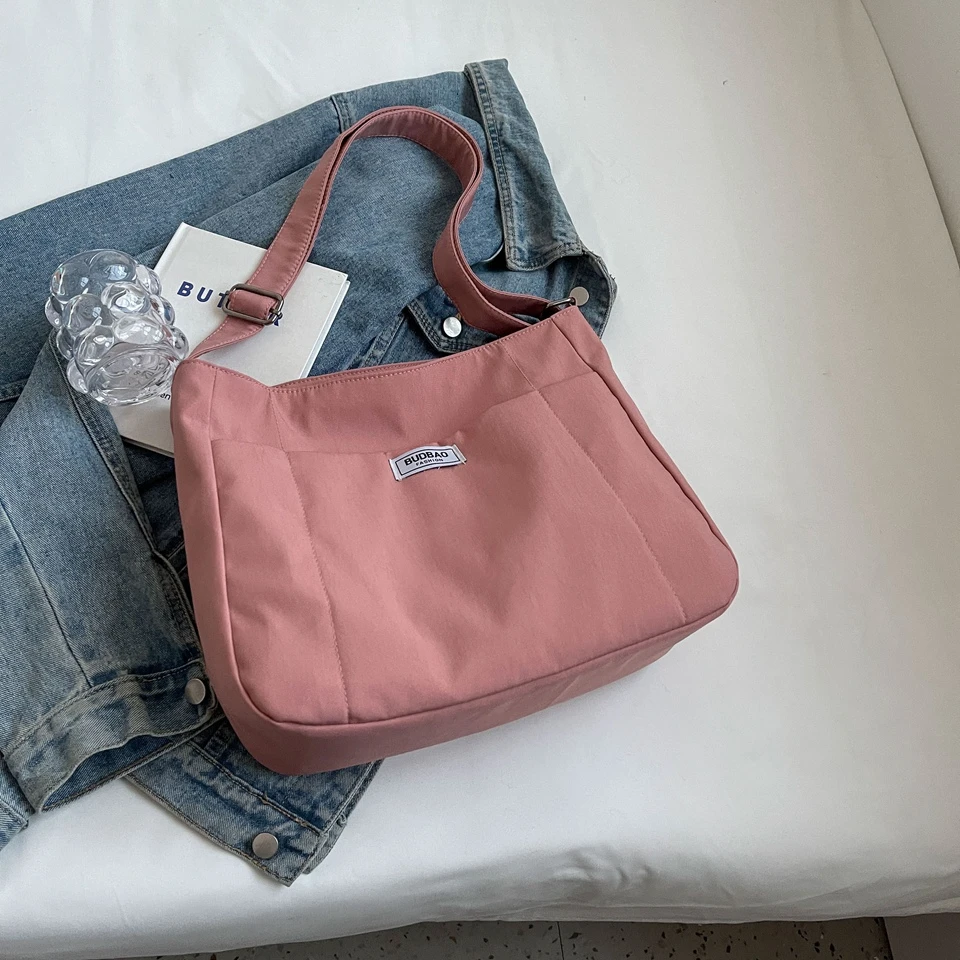 New Canvas Shoulder Bag High Quality Fashion Women's Business Travel Student Korean Edition Simple Commuting Zipper Underarm Bag