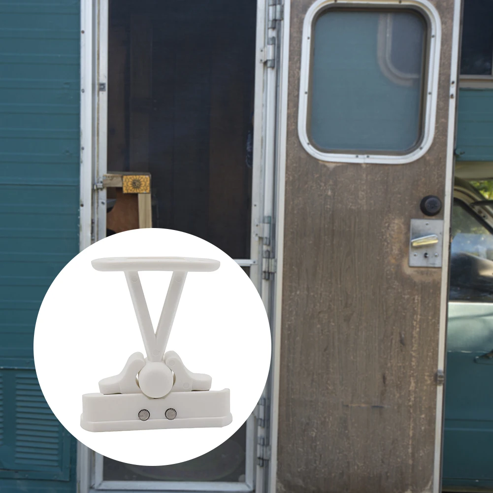 Fermaporta Camper APT Fermaporta In 2 Pezzi, Colore Bianco, Per Roulotte, Camper, Barca Blocca Porte