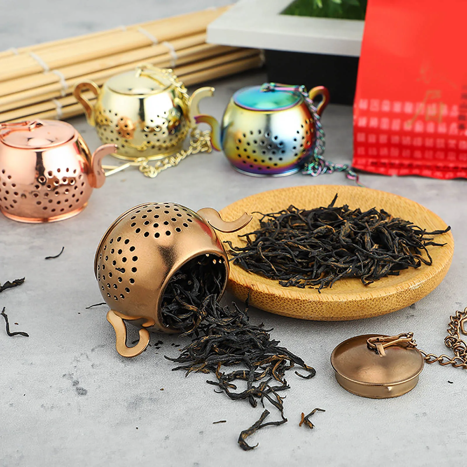 Stainless Steel Creative Tea Strainers Leak Infusers Tea Maker Teapot shaped Tea Compartment