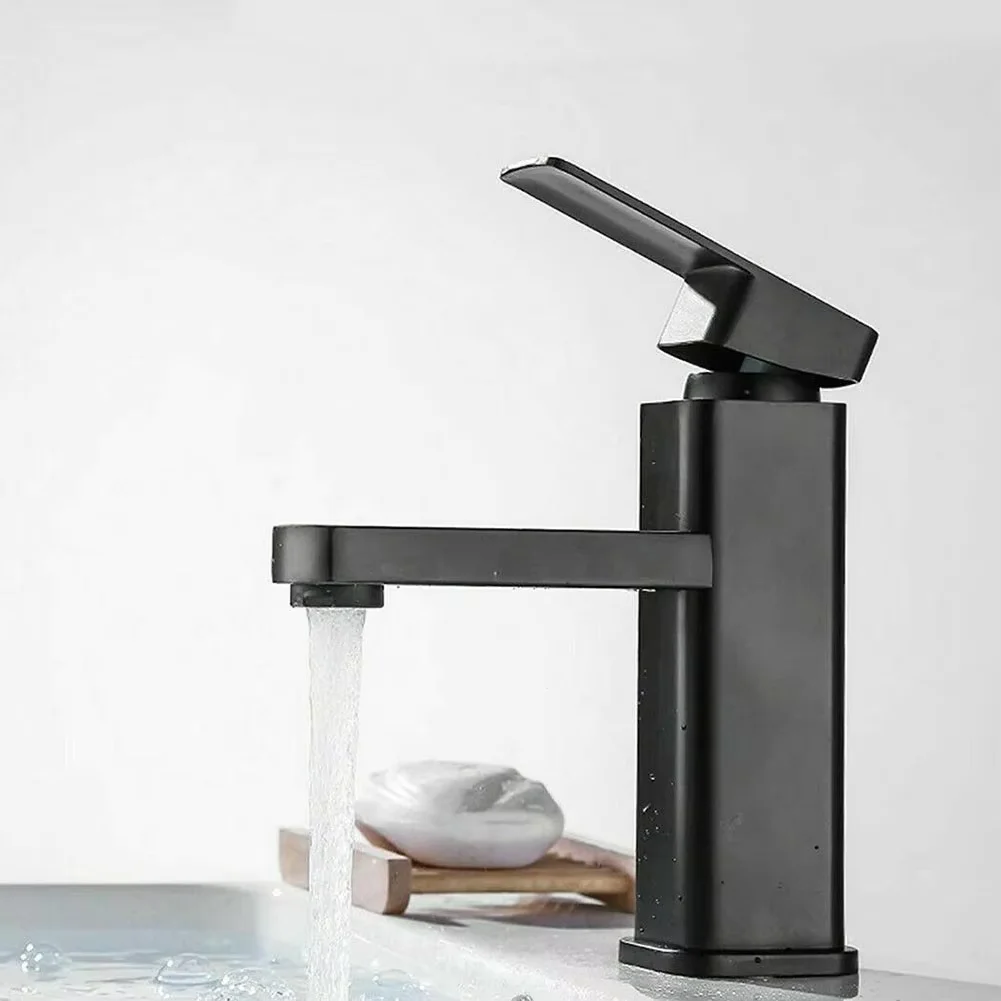 Basin Faucet Bathroom Stainless Steel Single Hole Installation
