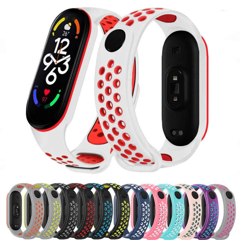 Cinturino In Silicone Per Xiaomi Mi Band 7 6 5 4 3 Bracciale Sportivo Traspirante Mi Band 7 Cinturino Per Mi Band 6 Cinturino Mi Band 5 4 Cintura