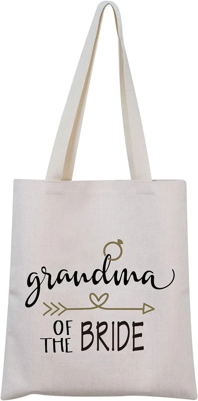 

Grandma Grandmother Gift Groom Grandma Gift Grandma of The Groom canvas tote bags Wedding Dinner Gift (Bride canvas)