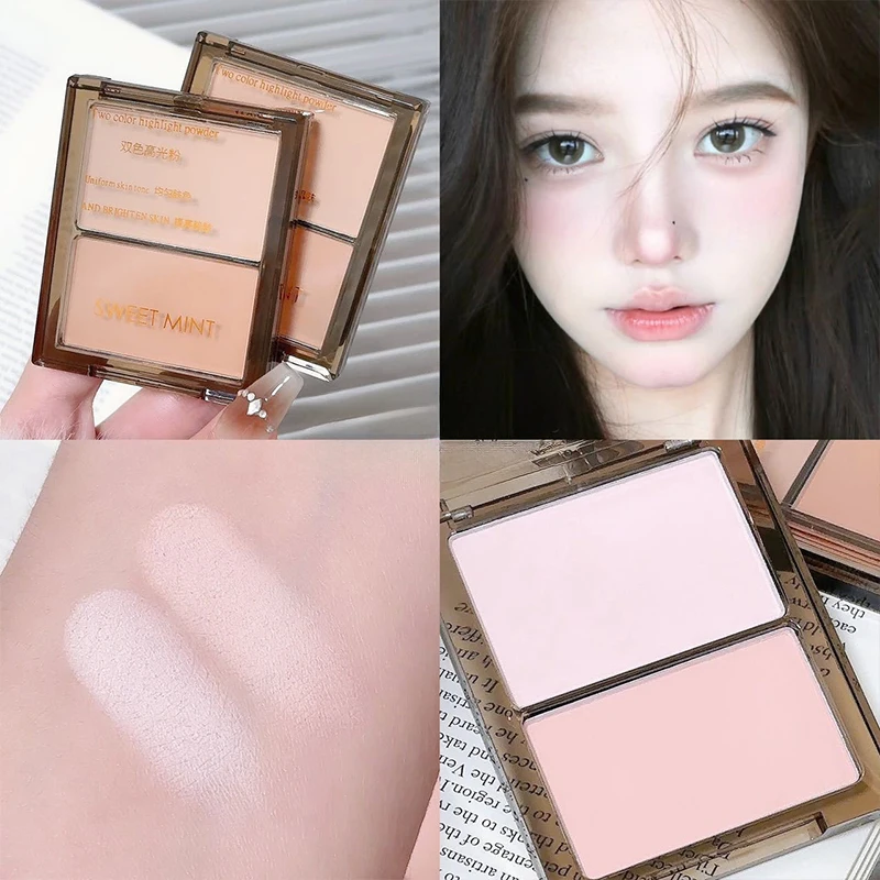 Double-color Highlighter Matte Brightening Nose Shadow Enhances Contours Face Shading Grooming Powder Eyebrow Powder Palette