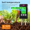 6 in 1 Soil Tester PH Temperature Humidity Meter Nutrient Moisture Fertility Meter Sunlight Air Moisture Detector for Gardening 6