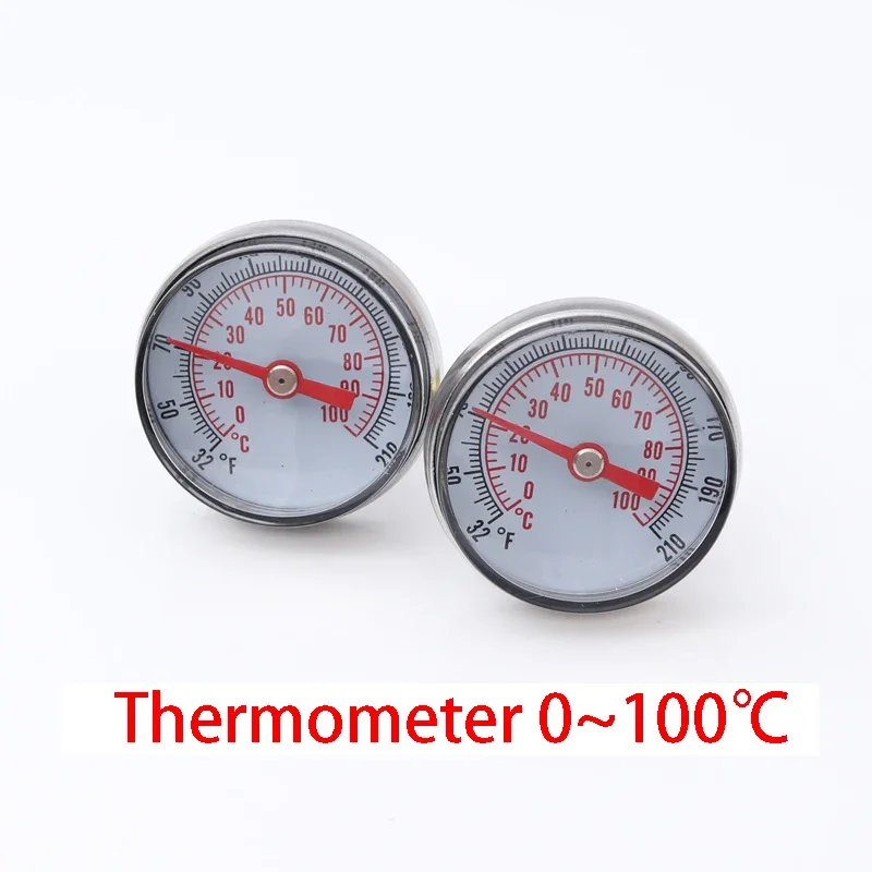 One Set / DN25 Brass Ball Valve with Thermometer 0~100 For Manifold Underfloor Heating System