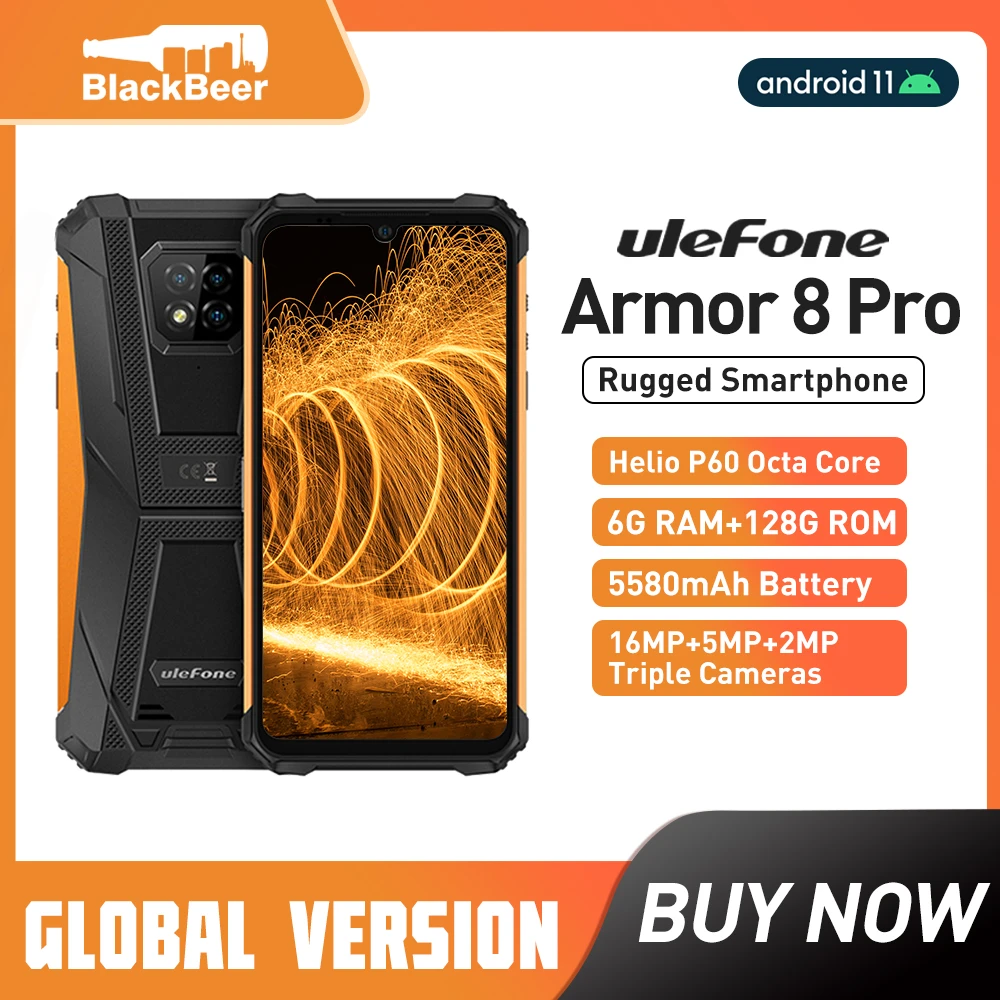 best cell phone camera android Ulefone Armor 8 Pro Rugged MobilePhone 6GB 128GB Android 11 Smartphone IP68 Waterproof Cellphone Helio P60 Octa Core 5580mAh NFC top rated android cell phones