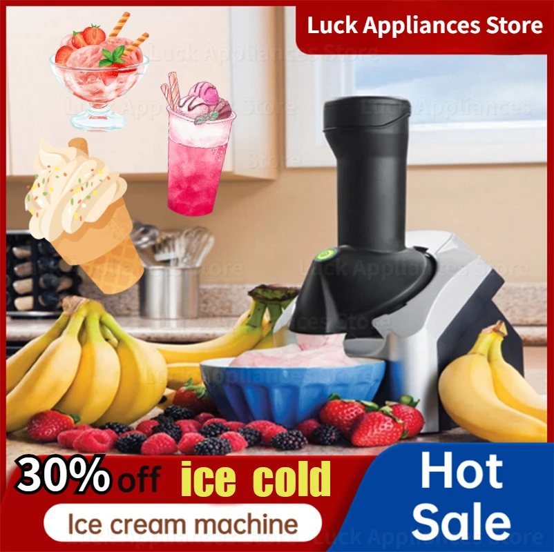 Yonanas Deluxe Healthy Soft-Serve Dessert Maker with 75 Recipe Book, Red  icecream maker machine ice maker machine - AliExpress